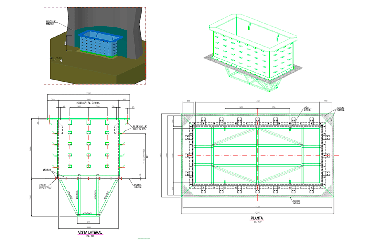 Servicios de Ingeniería Detalles Blindaje de Piques de Gruesos MB Norte Nivel 1 PMCHS 
